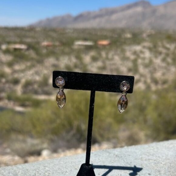 GIVENCHY Gold Swarovski Crystal Drop EARRINGS - Picture 8 of 10